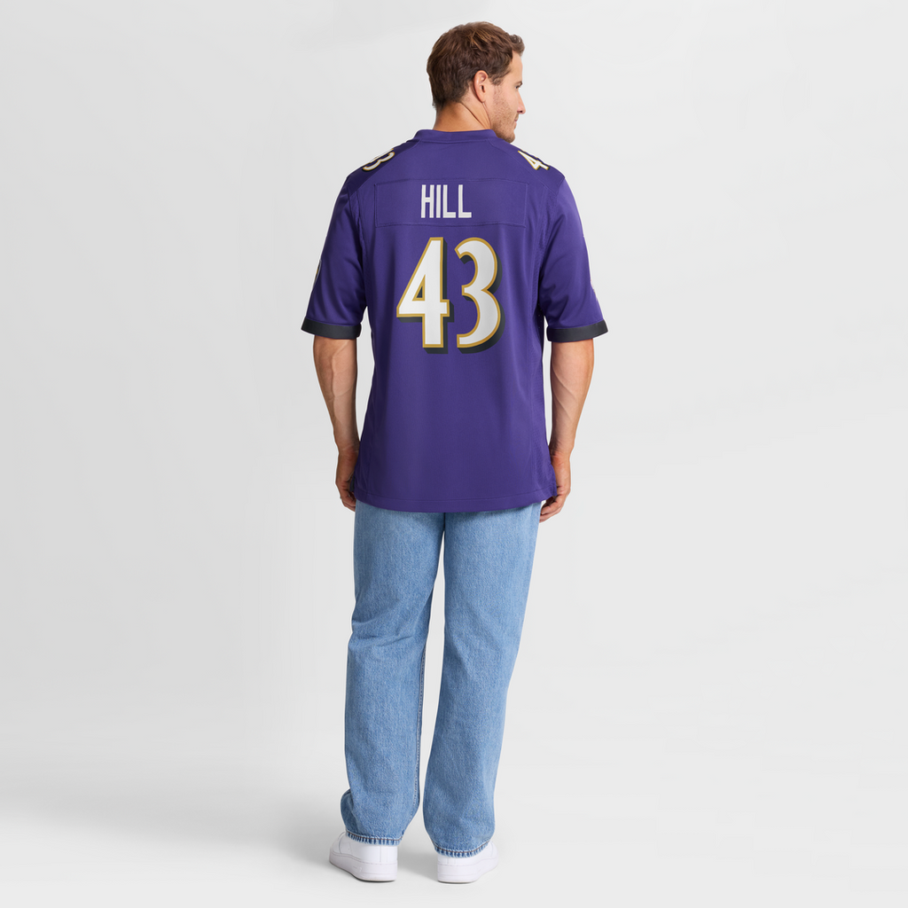Justice Hill Baltimore Ravens Purple Game Jersey