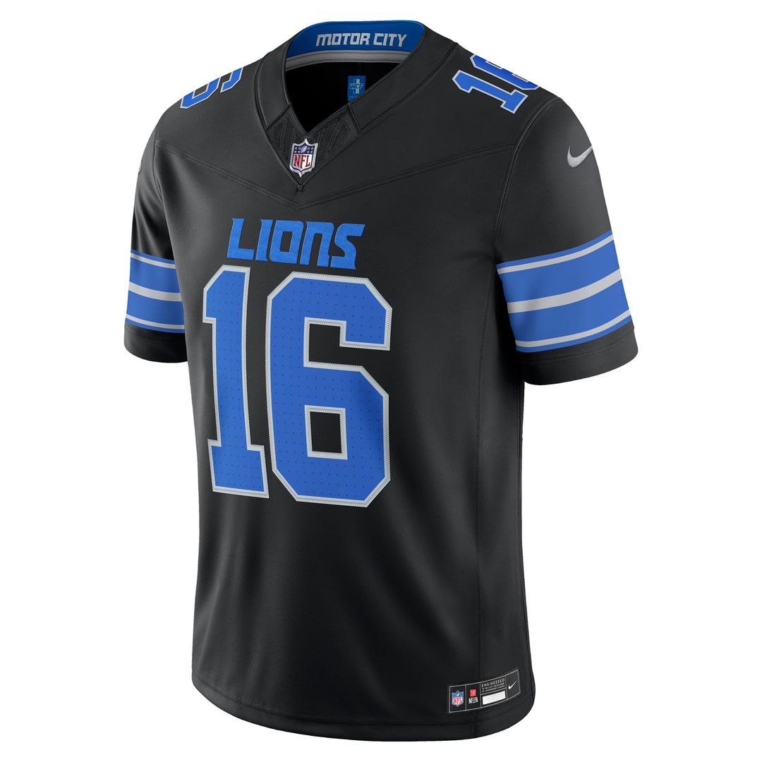 Jared Goff Detroit Lions Black Alternate Vapor F.U.S.E. Stitched Limited Jersey
