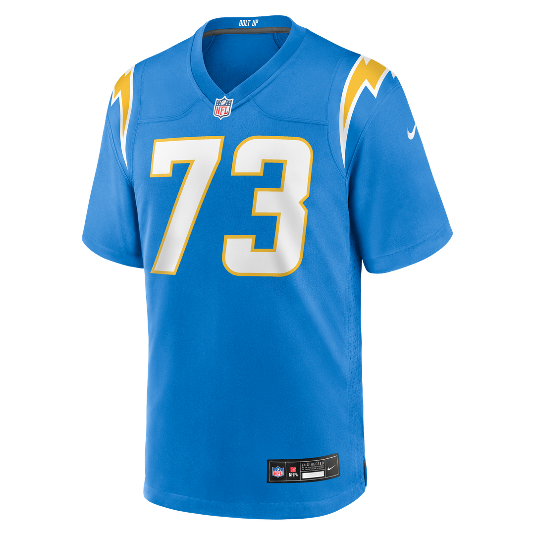 Mekhi Becton Los Angeles Chargers Powder Blue Team Game Jersey