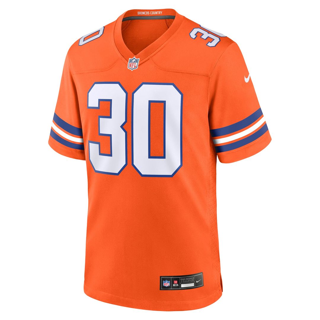 Terrell Davis Denver Broncos Orange Retired Player Alternate Game Jersey