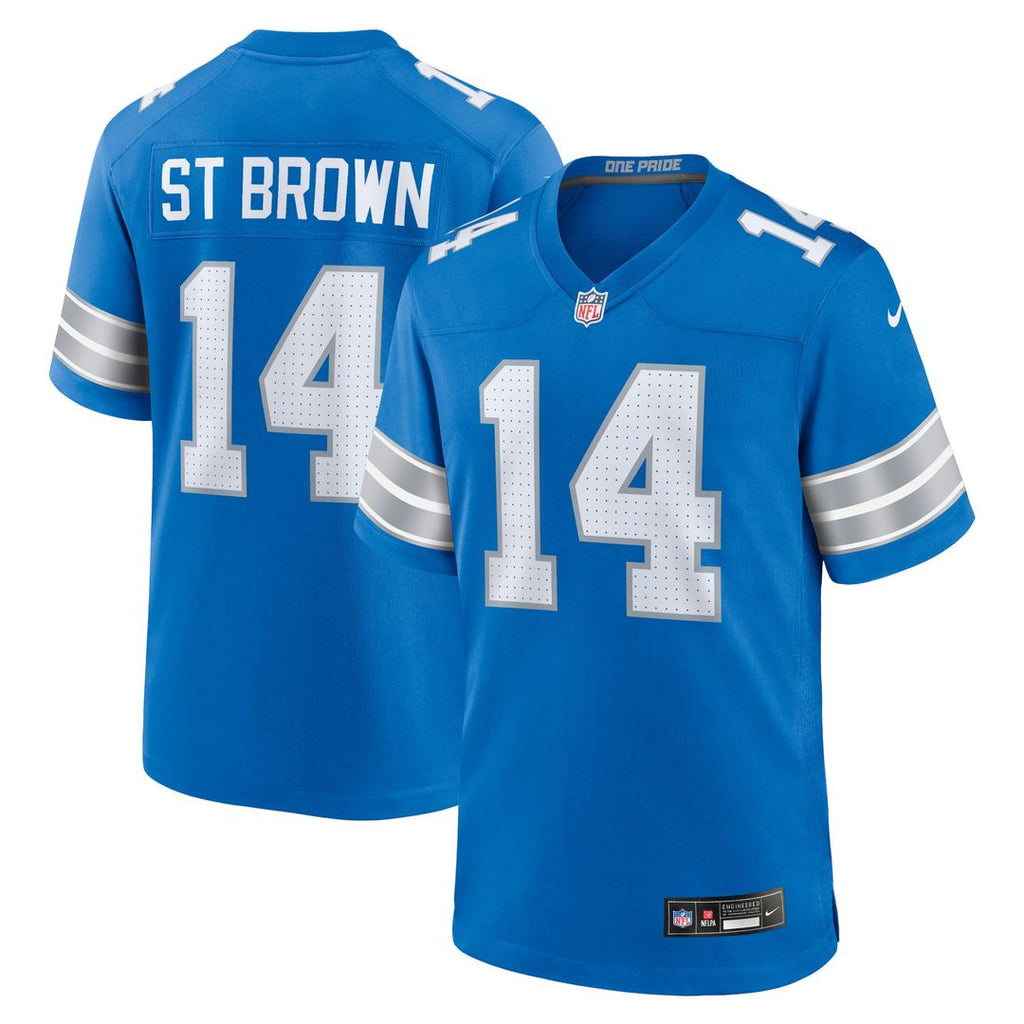 Amon-Ra St. Brown Detroit Lions Blue Game Jersey