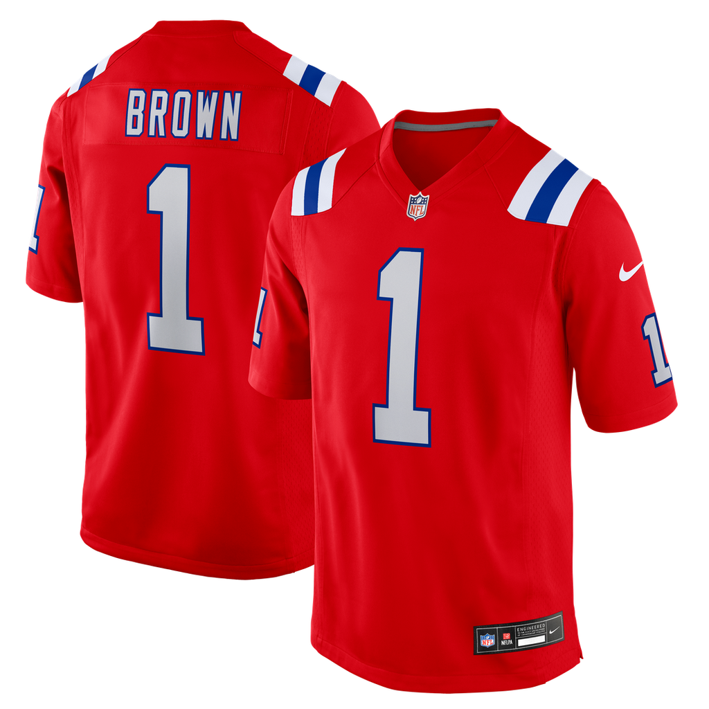 A.J. Brown New England Patriots Red Game Jersey