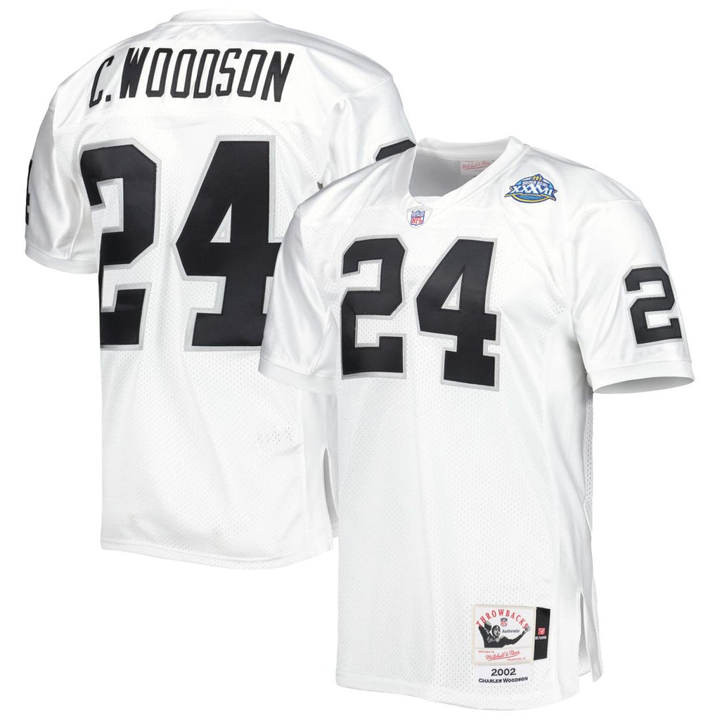 Charles Woodson Las Vegas Raiders 2002 White Authentic Throwback Retired Player Jersey