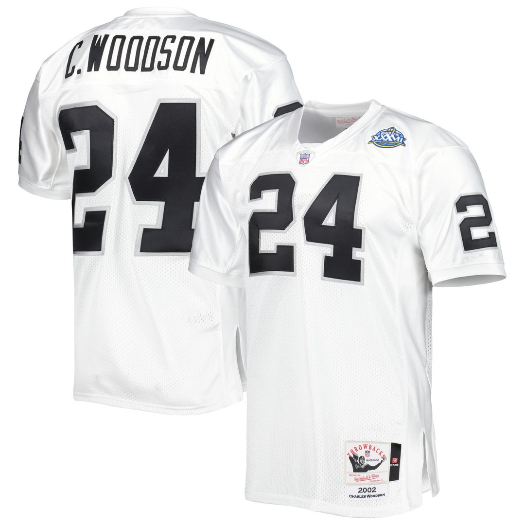 Charles Woodson Las Vegas Raiders 2002 White Authentic Throwback Retired Player Jersey