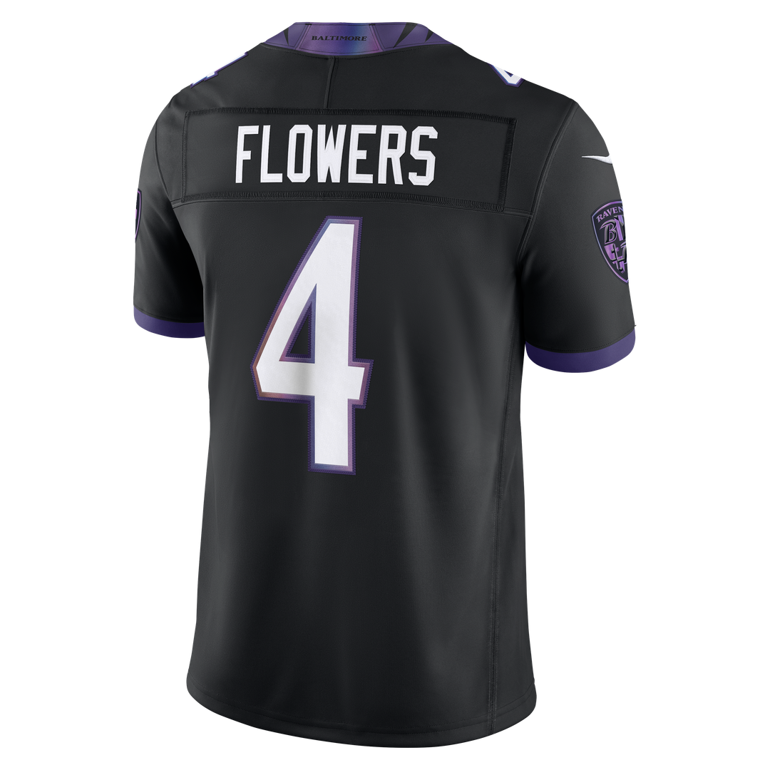 Zay Flowers Baltimore Ravens Black Alternate Alternate Vapor F.U.S.E. Stitched Limited Jersey