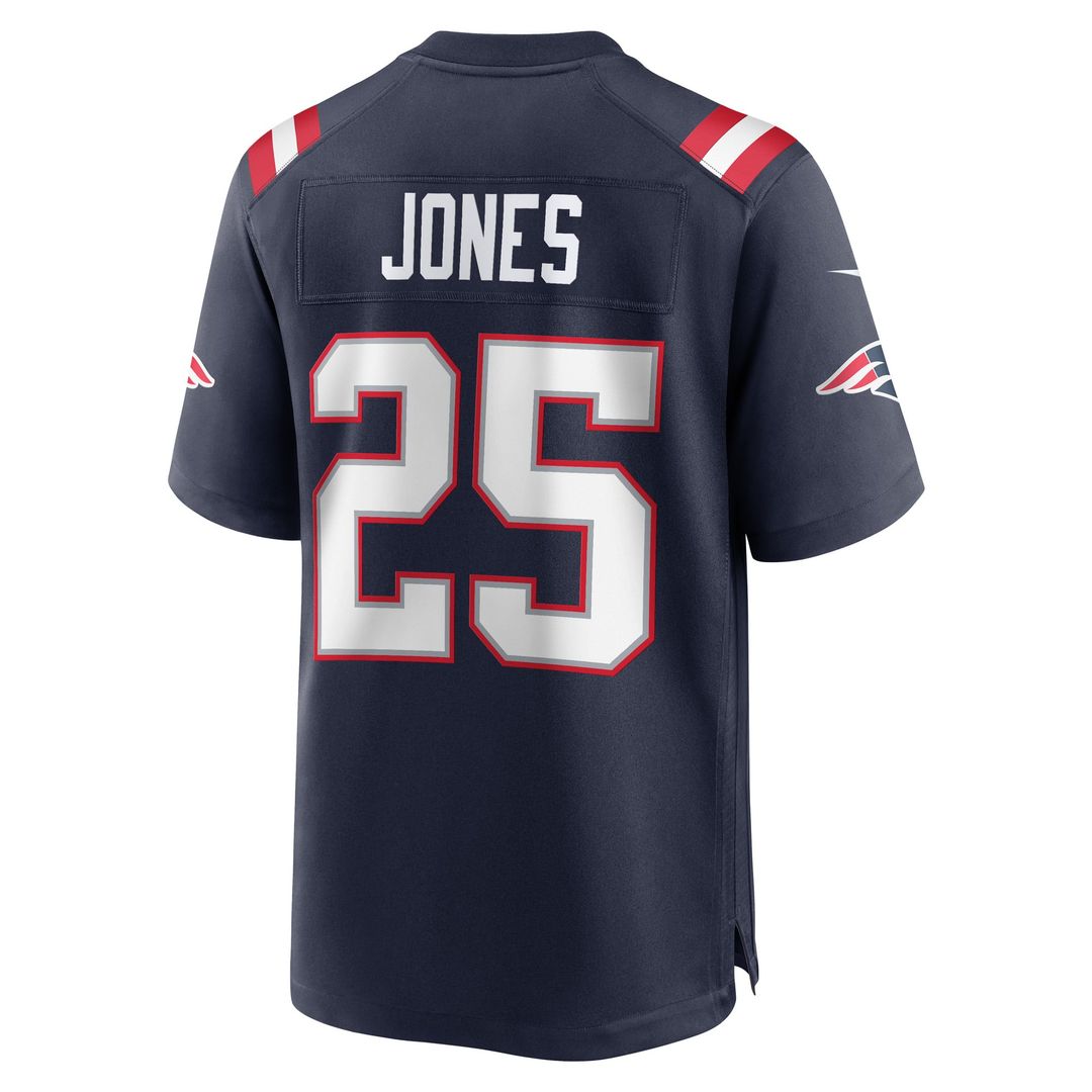 Marcus Jones New England Patriots Navy Game Player Jersey