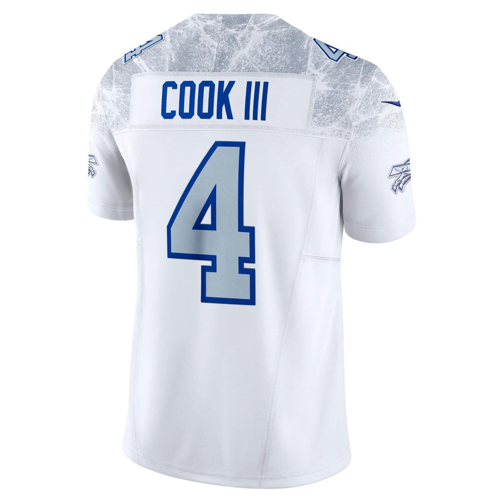 James Cook III Buffalo Bills White Rivalries Collection Stitched Limited Jersey