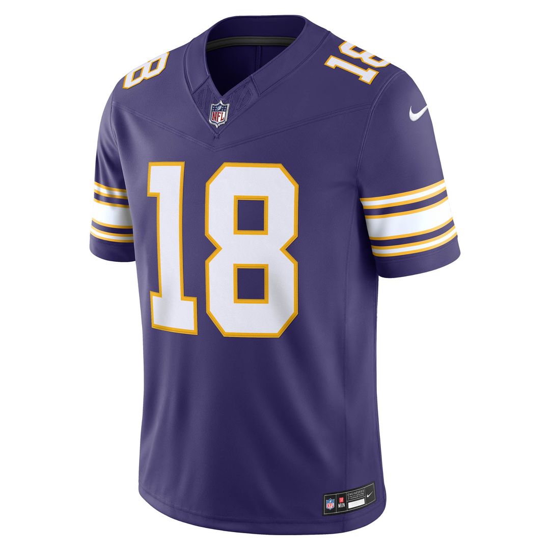 Justin Jefferson Minnesota Vikings Purple Alternate Classic Vapor F.U.S.E. Stitched Limited Jersey