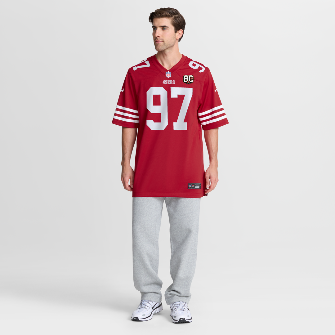 Nick Bosa San Francisco 49ers Scarlet 80th Anniversary Game Jersey