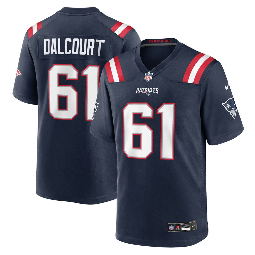 Darrian Dalcourt New England Patriots Navy Team Game Jersey