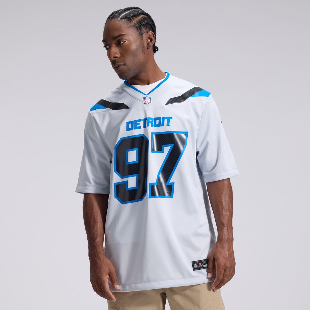 Aidan Hutchinson Detroit Lions Silver 2026 Rivalries Collection Game Jersey