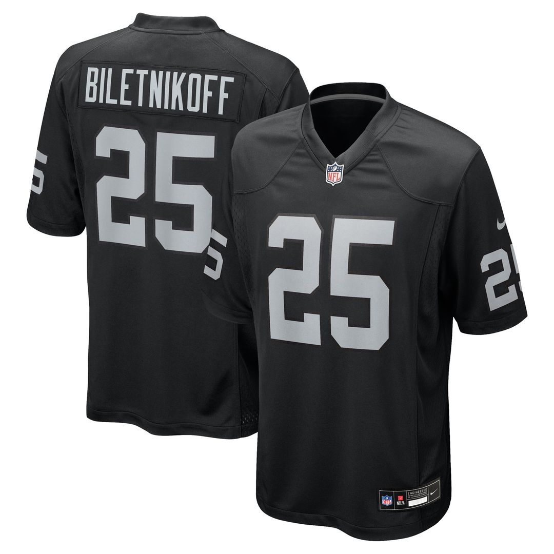 Fred Biletnikoff Las Vegas Raiders Black Game Retired Player Jersey