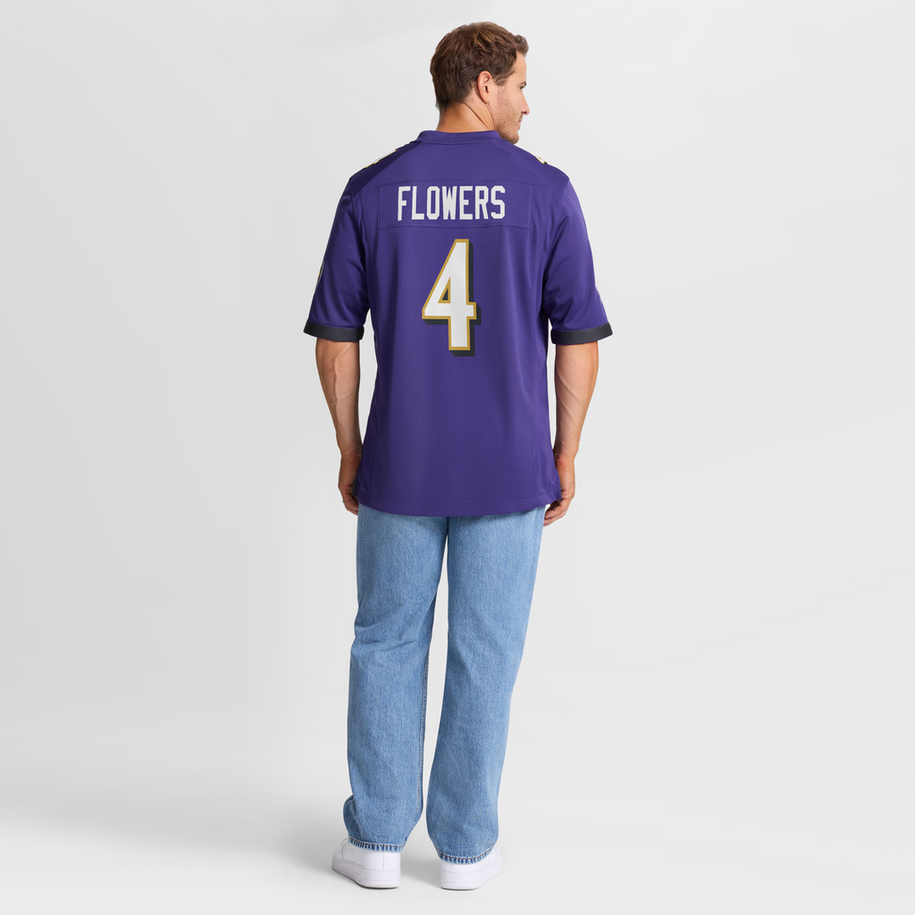 Zay Flowers Baltimore Ravens Purple Game Jersey