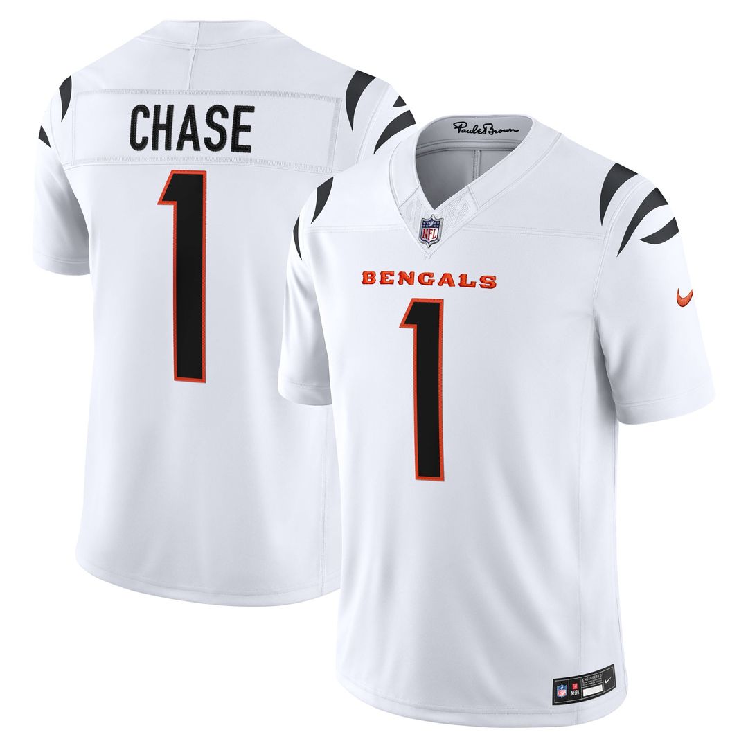 Ja'Marr Chase Cincinnati Bengals Orange Alternate Vapor F.U.S.E. Stitched Limited Jersey