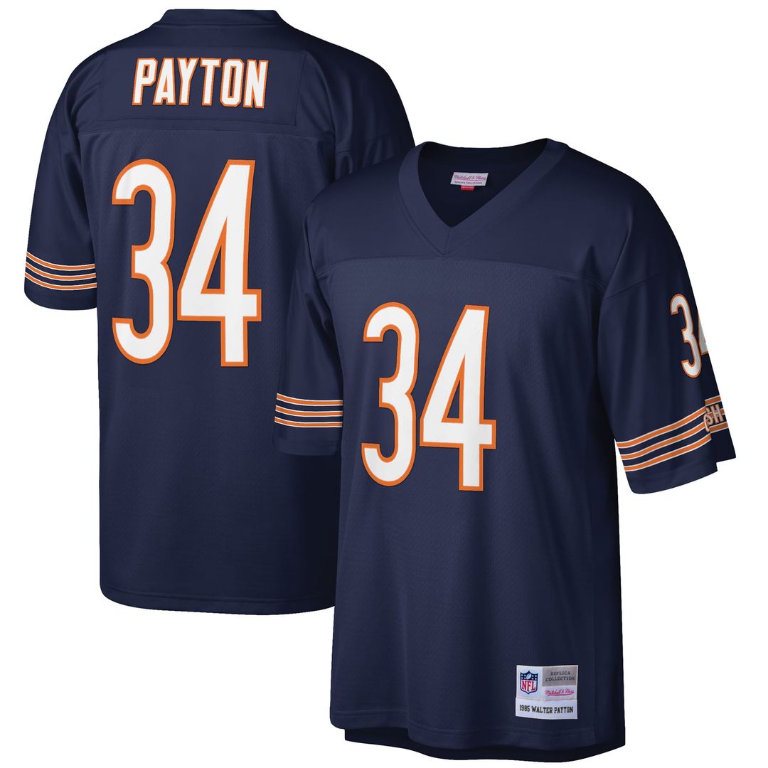 Walter Payton Chicago Bears White Big & Tall 1985 Retired Player Replica Jersey