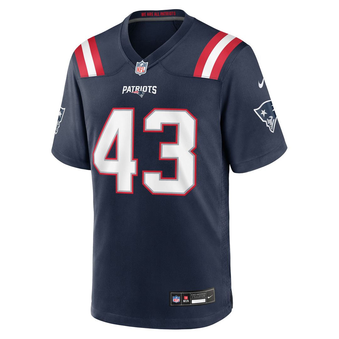 Bradyn Swinson New England Patriots Navy Team Game Jersey