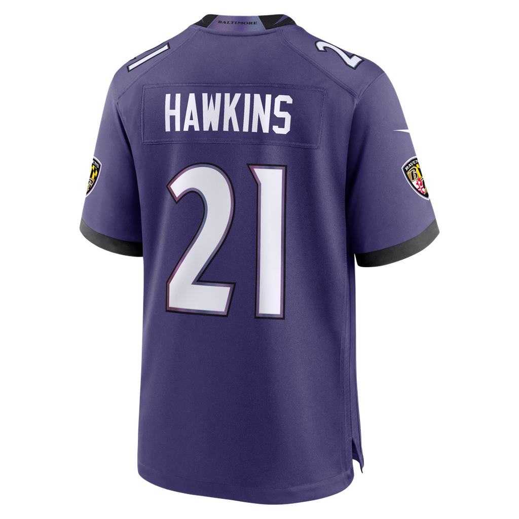 Jaylinn Hawkins Baltimore Ravens Purple Team Game Jersey