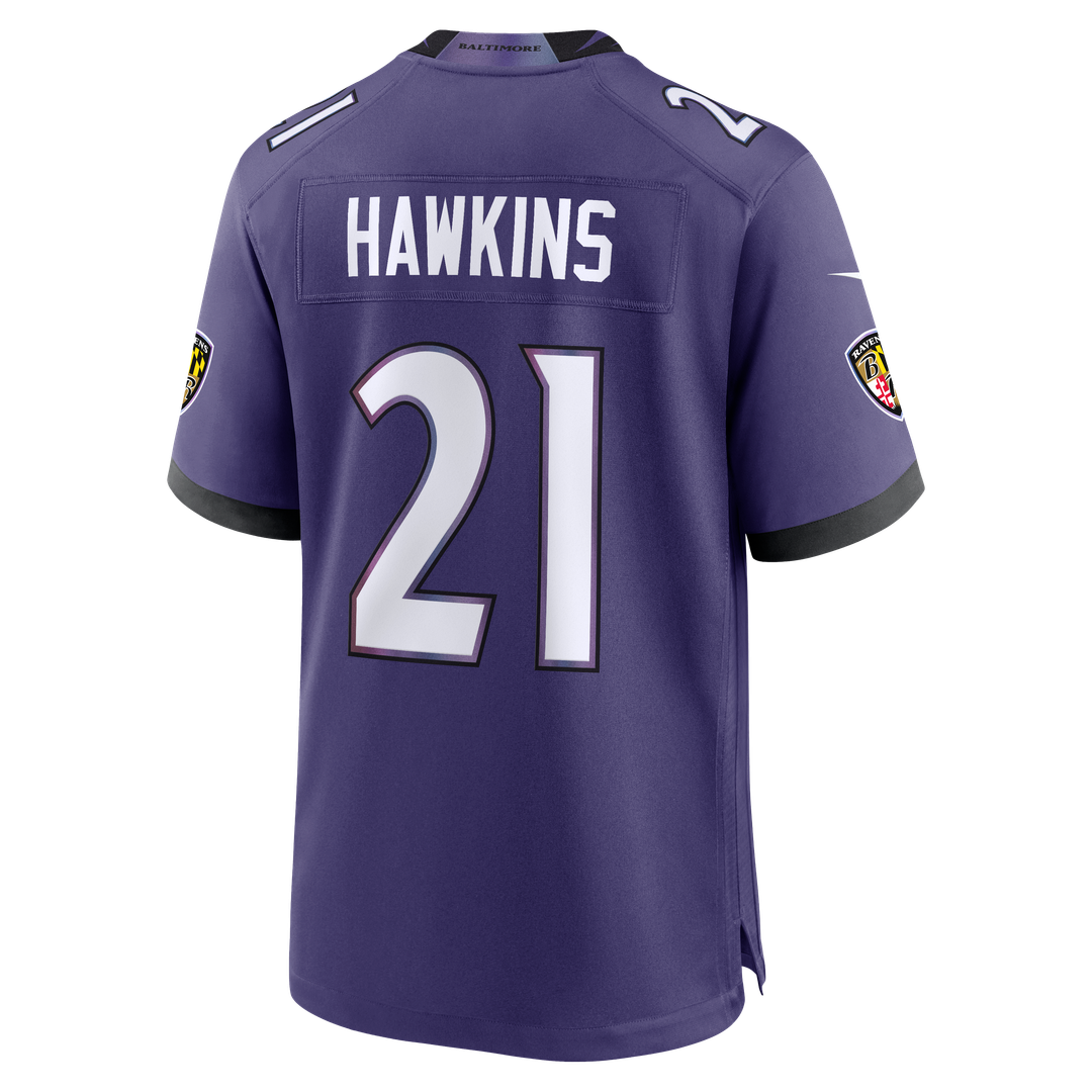 Jaylinn Hawkins Baltimore Ravens Purple Team Game Jersey