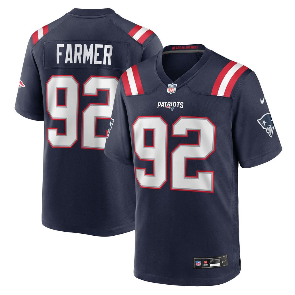 Joshua Farmer New England Patriots Navy Team Game Jersey