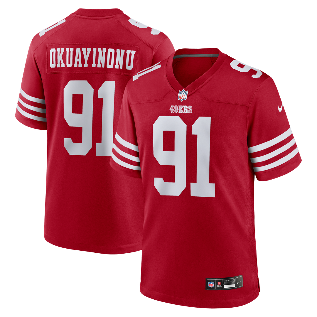 Sam Okuayinonu San Francisco 49ers Scarlet Team Game Jersey