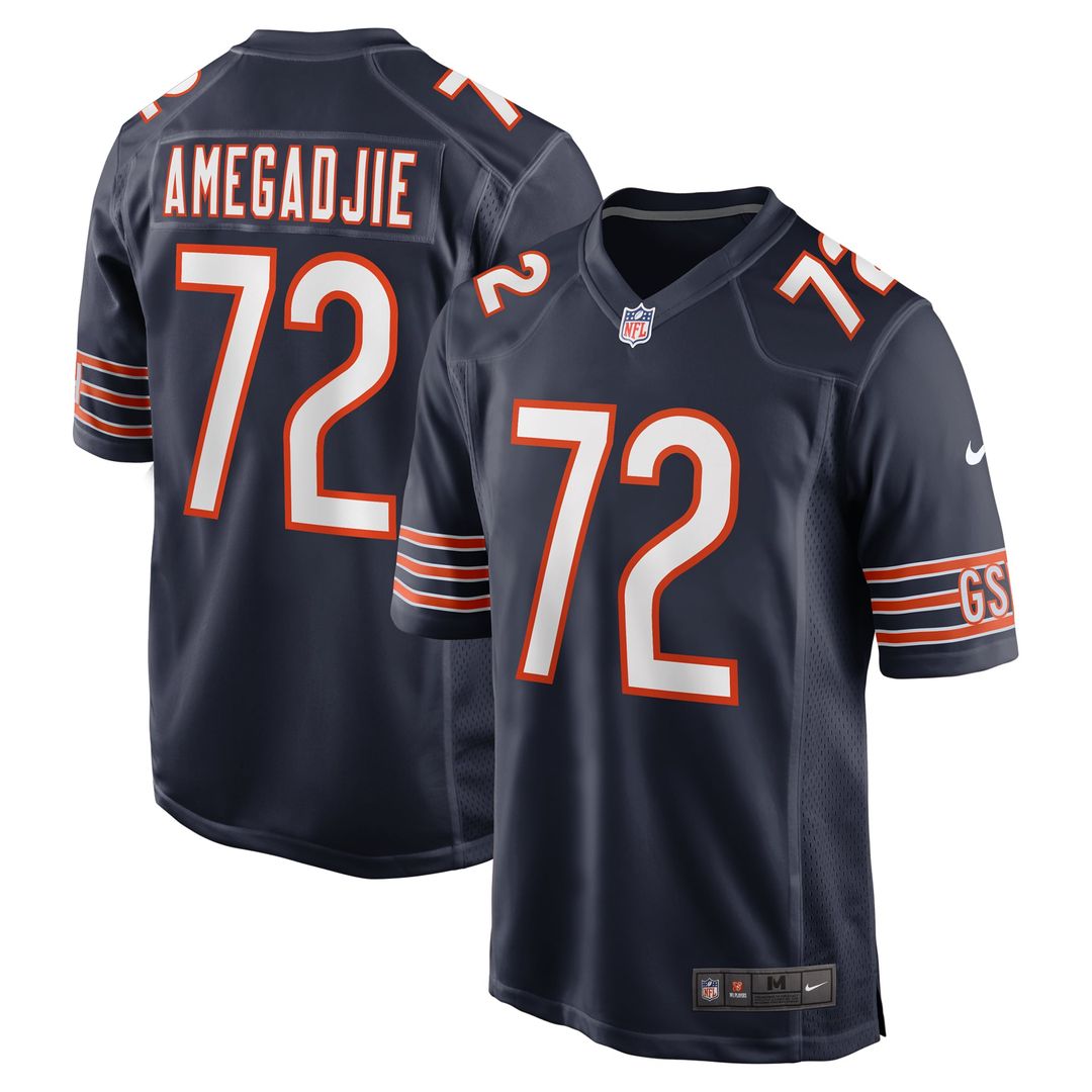 Kiran Amegadjie Chicago Bears Navy Game Jersey