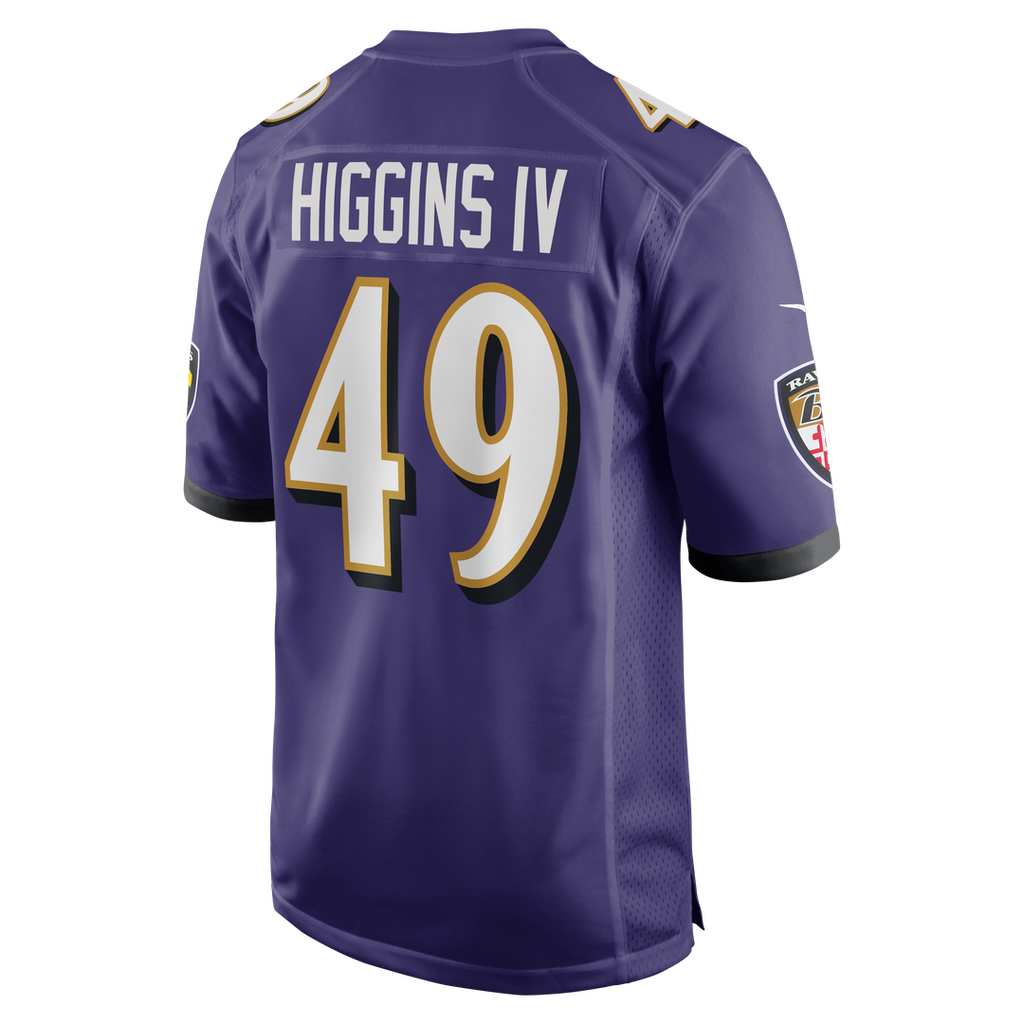 Jay Higgins IV Baltimore Ravens Purple Team Game Jersey