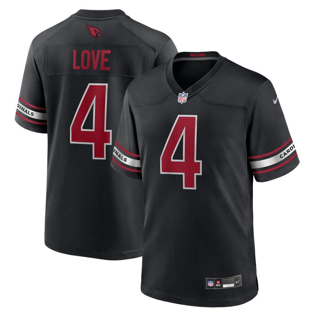 Jeremiyah Love Arizona Cardinals Black Alternate Game Player Jersey