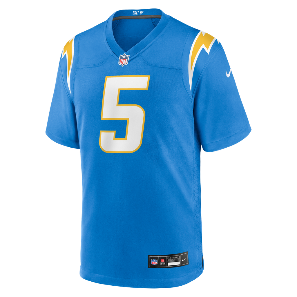 Trey Lance Los Angeles Chargers Powder Blue Team Game Jersey