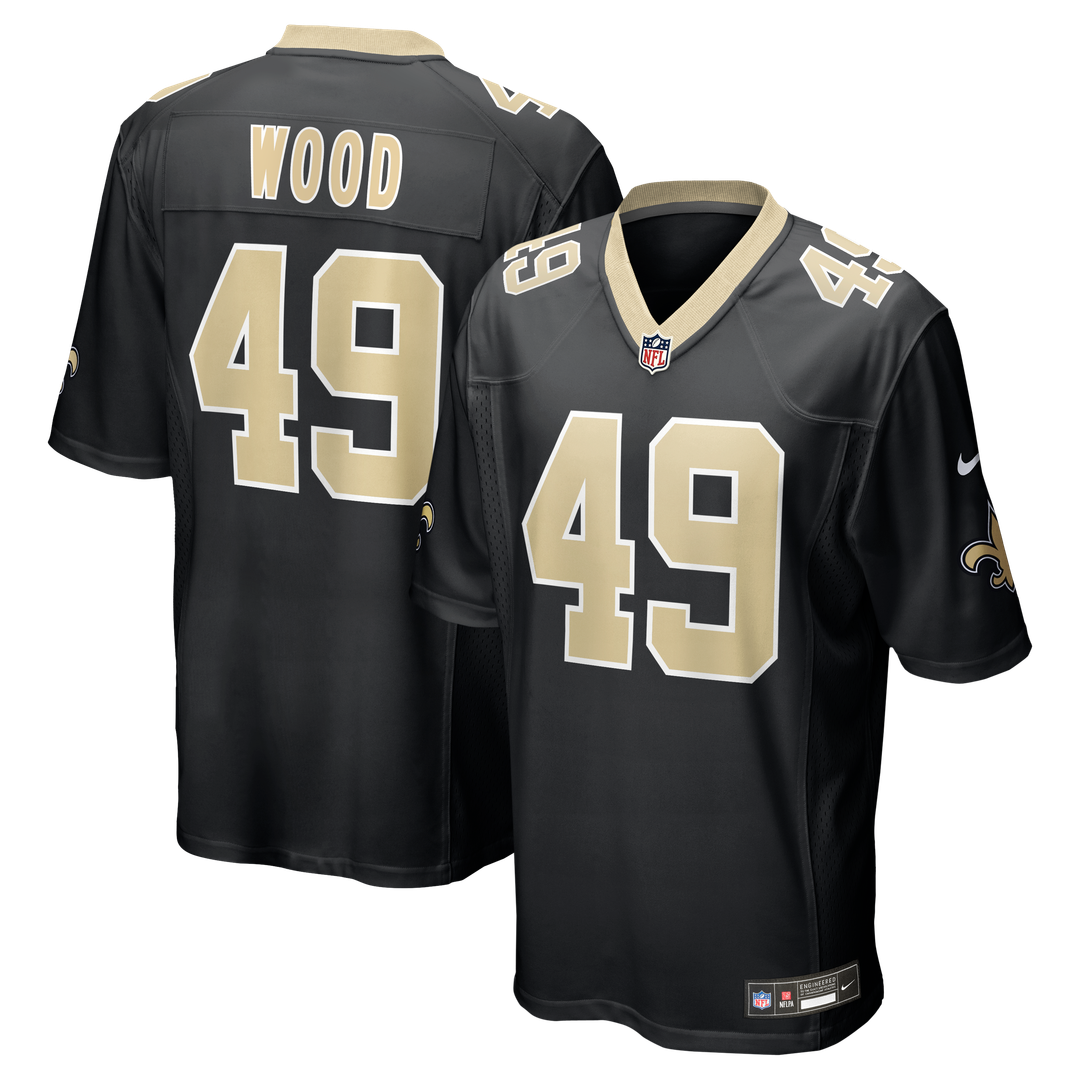 Zach Wood New Orleans Saints Black Game Jersey
