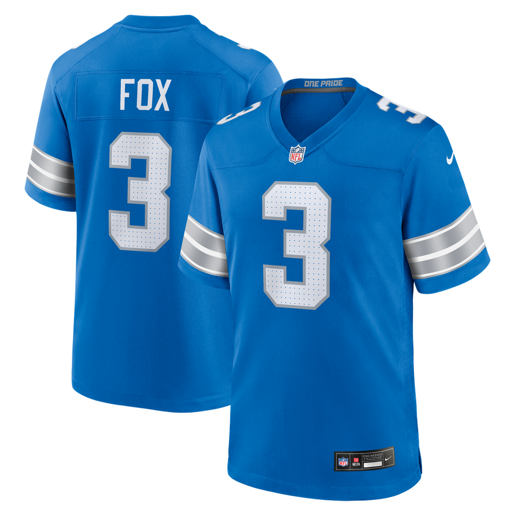 Jack Fox Detroit Lions Blue Team Game Jersey