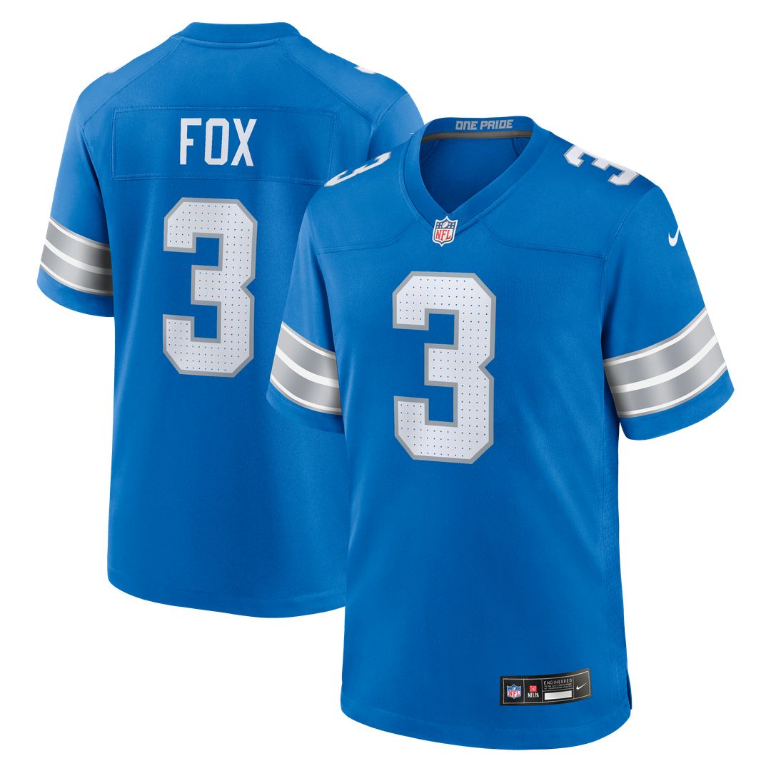 Jack Fox Detroit Lions Blue Team Game Jersey