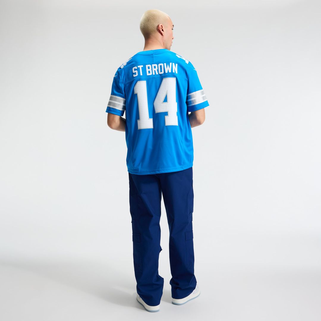 Amon-Ra St. Brown Detroit Lions Blue Team Vapor F.U.S.E. Stitched Limited Jersey