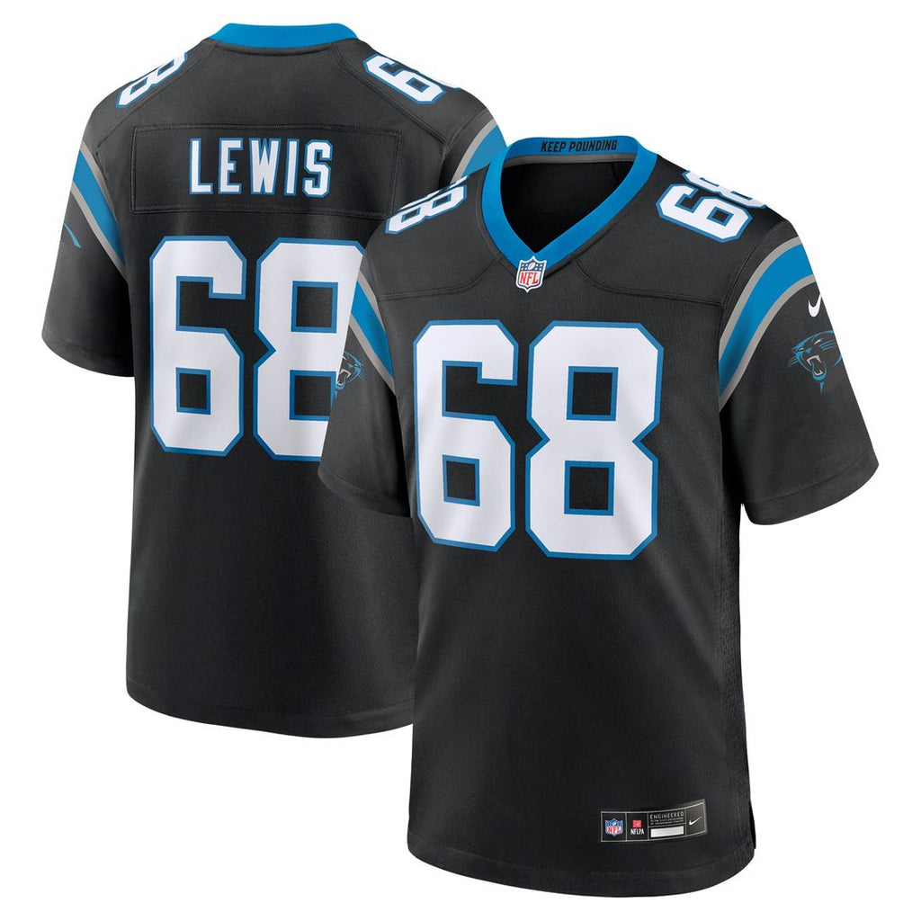 Damien Lewis Carolina Panthers Black Game Jersey