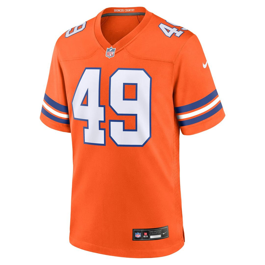 Alex Singleton Denver Broncos Orange Alternate Game Jersey