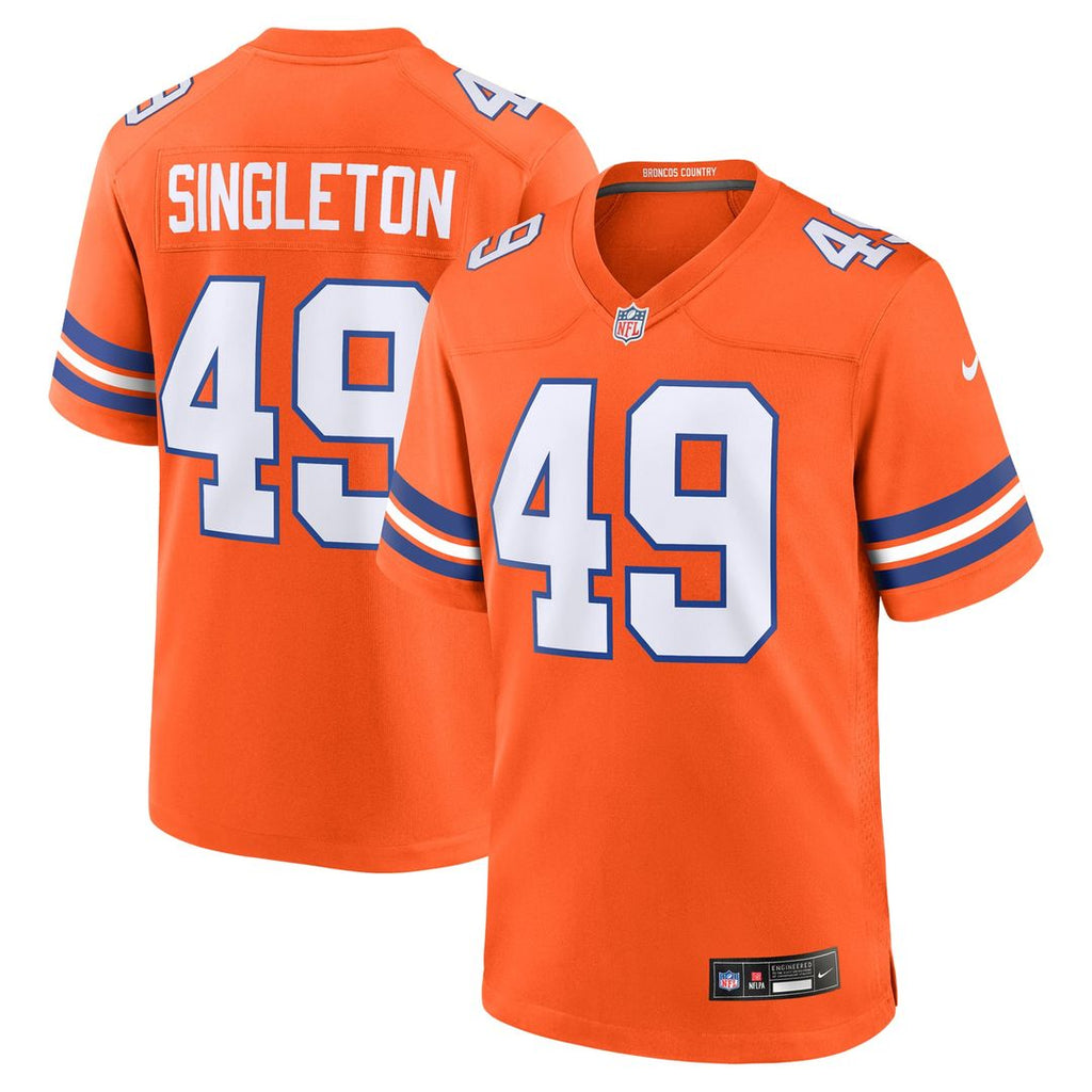 Alex Singleton Denver Broncos Orange Alternate Game Jersey