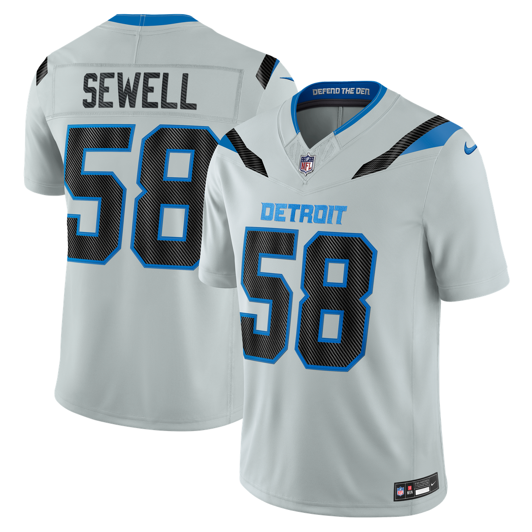 Penei Sewell Detroit Lions Silver 2026 Rivalries Collection Stitched Limited Jersey