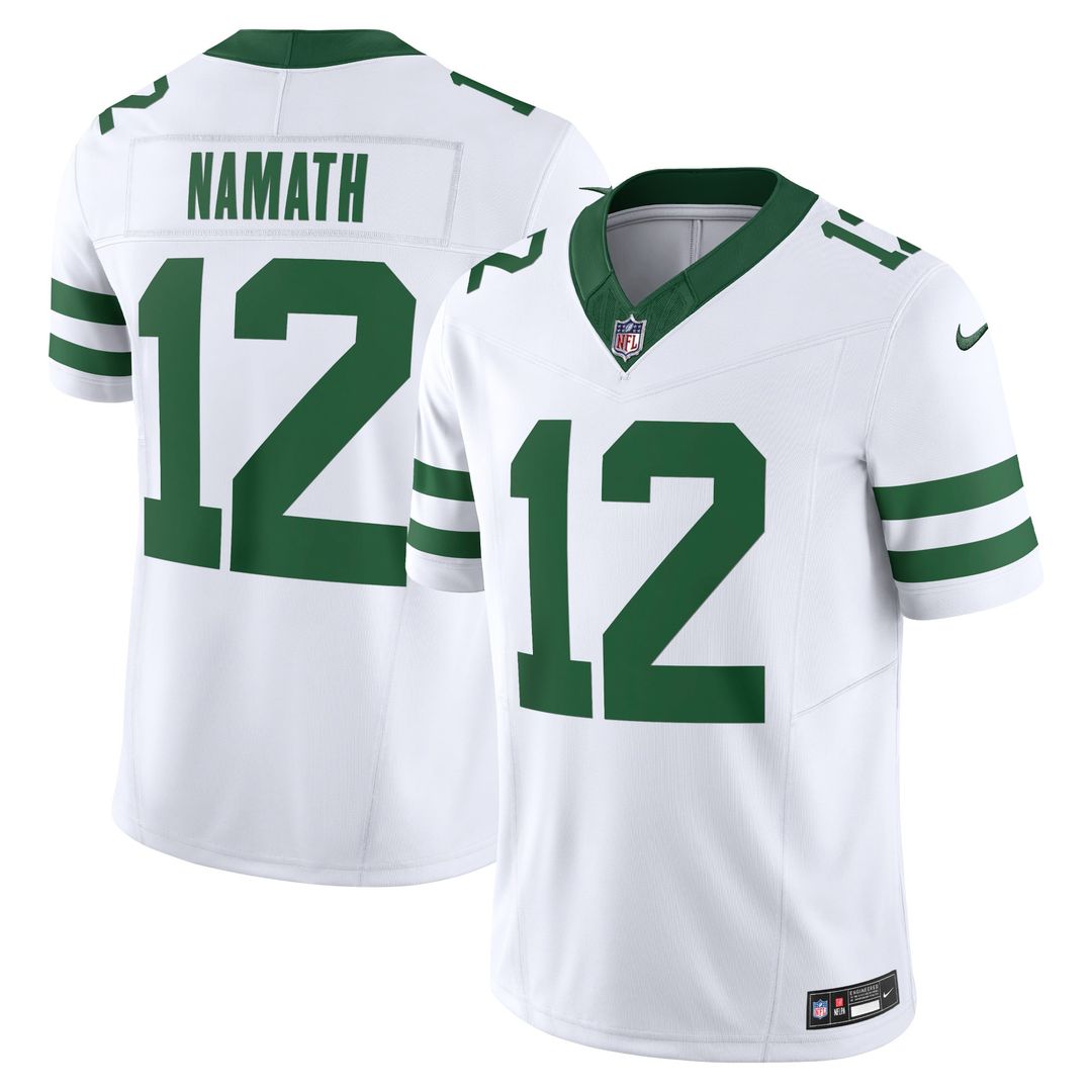 Joe Namath New York Jets Legacy White Vapor F.U.S.E. Limited Jersey
