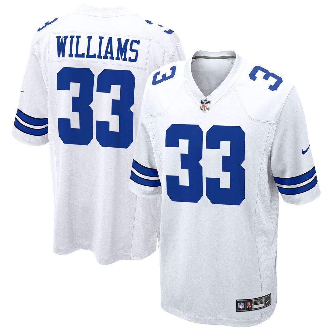 Javonte Williams Dallas Cowboys White Game Jersey