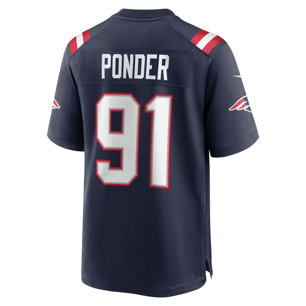 Elijah Ponder New England Patriots Navy Team Game Jersey