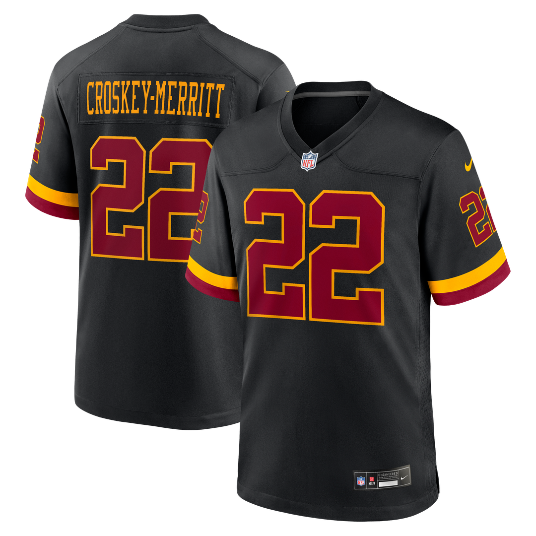 Jacory Croskey-Merritt Washington Commanders Black Hail Raiser Alternate Game Jersey