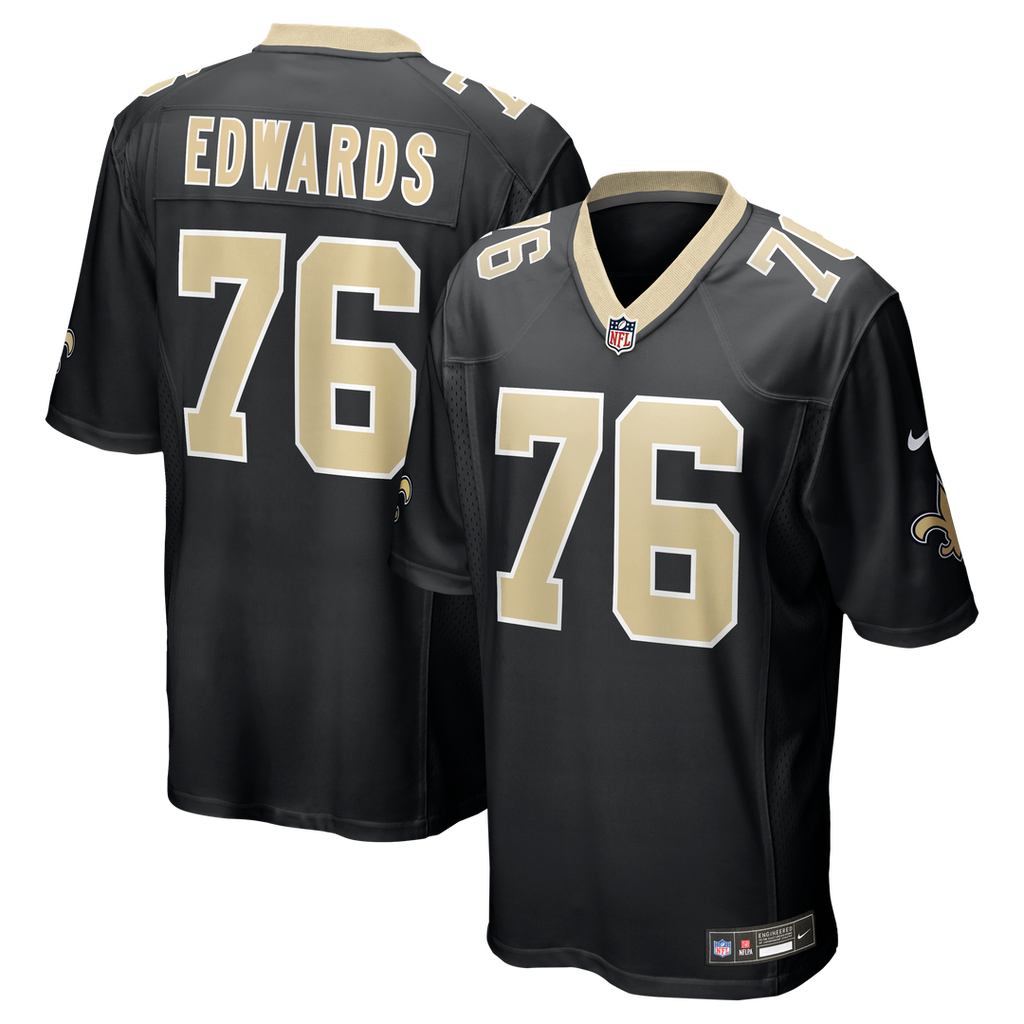 David Edwards New Orleans Saints Black Team Game Jersey