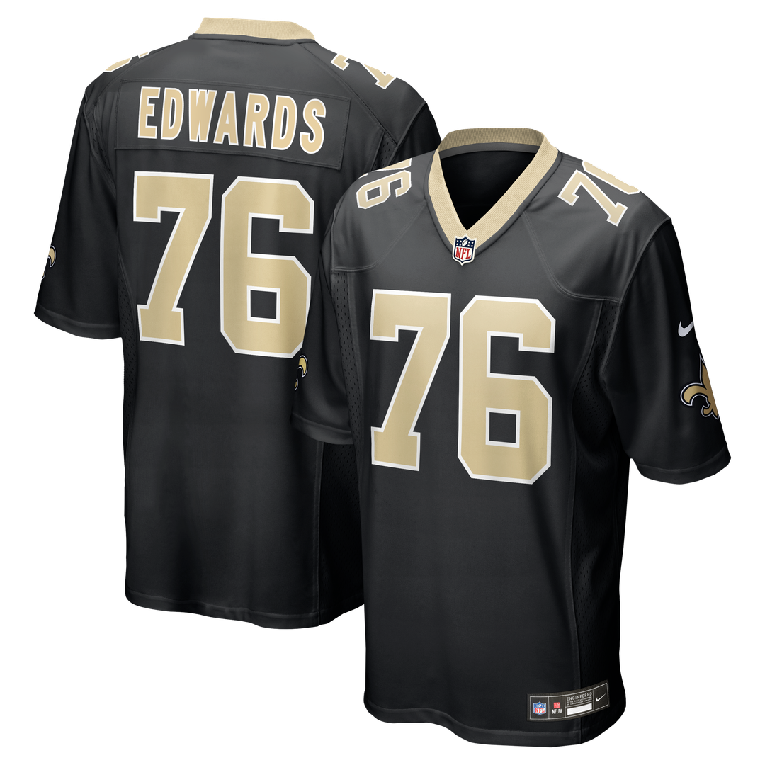 David Edwards New Orleans Saints Black Team Game Jersey