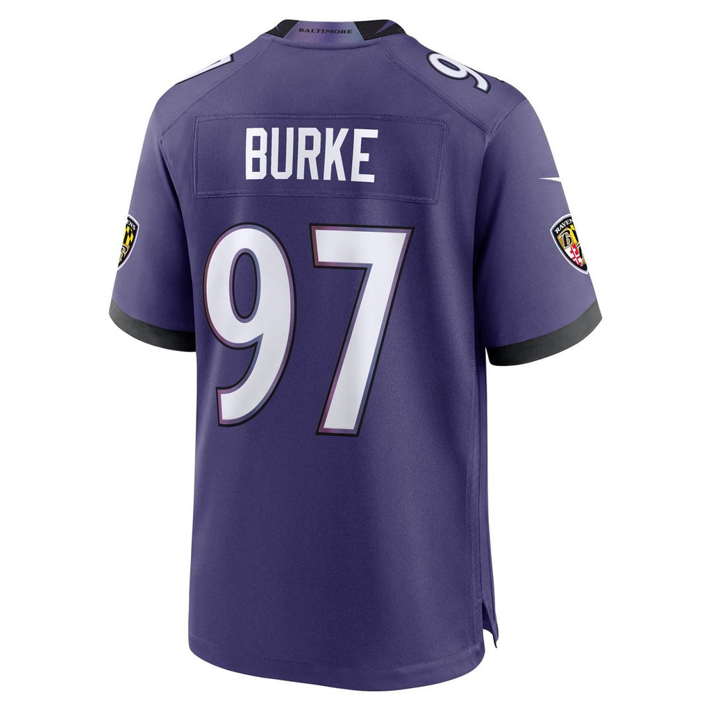 Ethan Burke Baltimore Ravens Purple Team Game Jersey