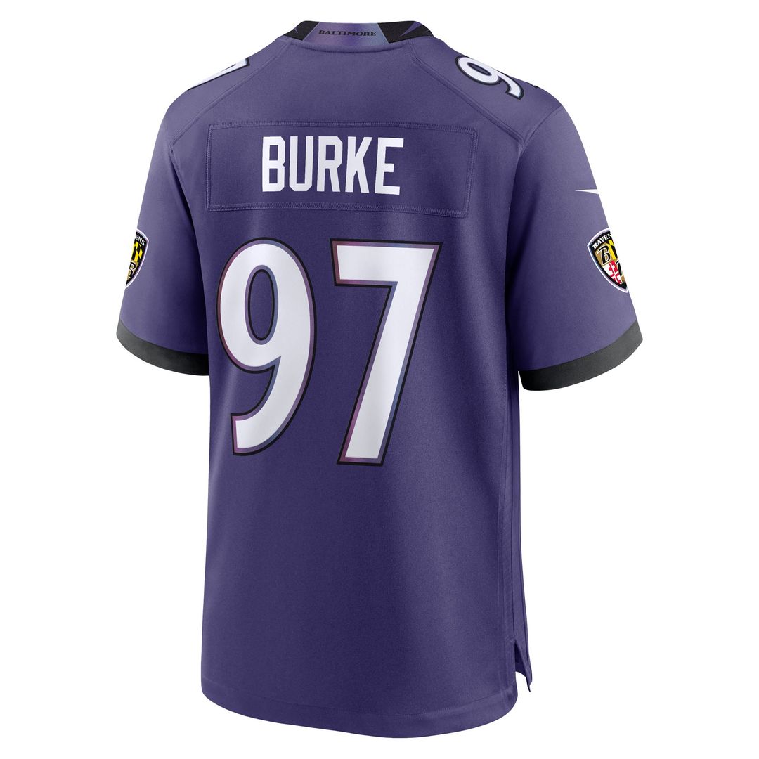 Ethan Burke Baltimore Ravens Purple Team Game Jersey