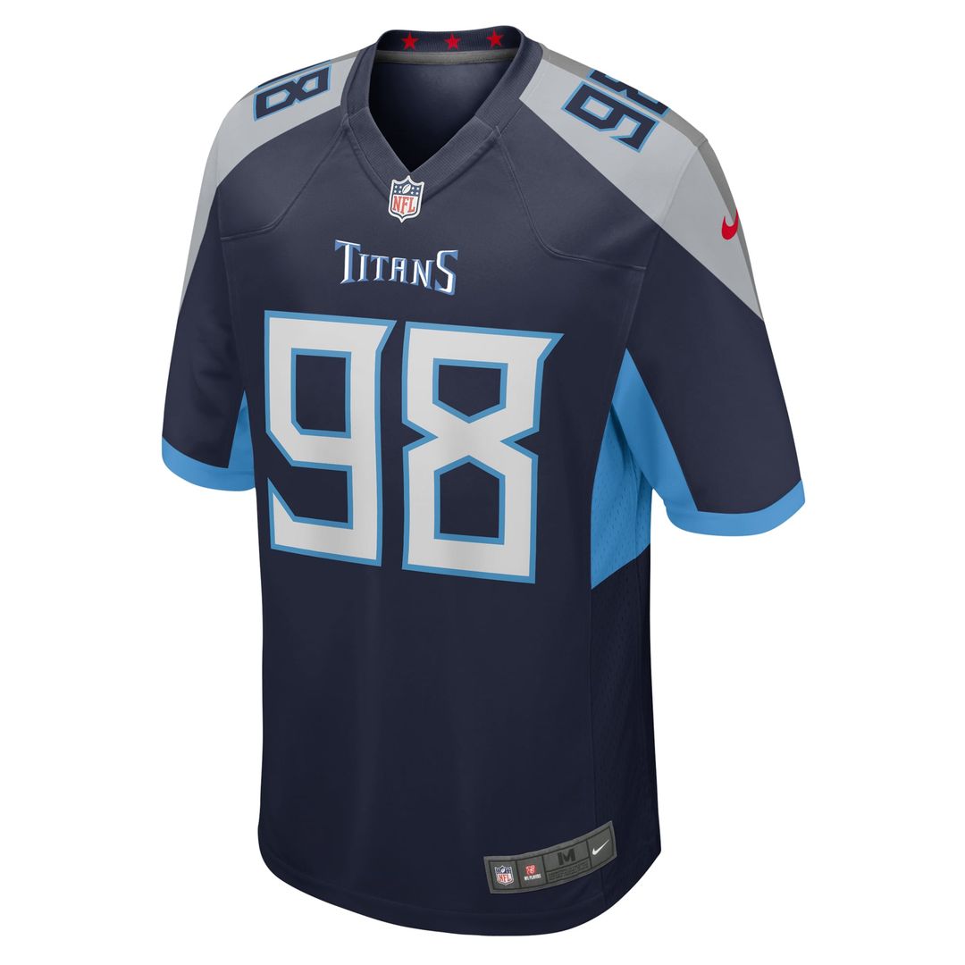 Jeffery Simmons Tennessee Titans Navy Game Jersey