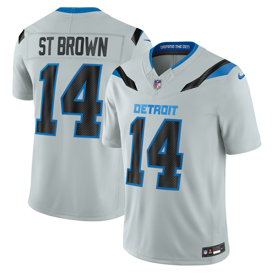 Amon-Ra St. Brown Detroit Lions Silver 2026 Rivalries Collection Stitched Limited Jersey