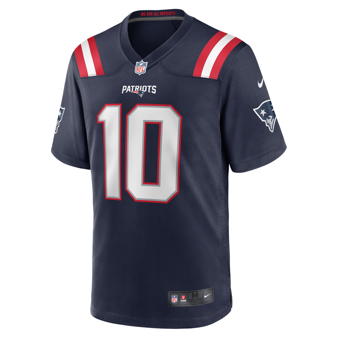 Drake Maye New England Patriots Navy Player Game Jersey