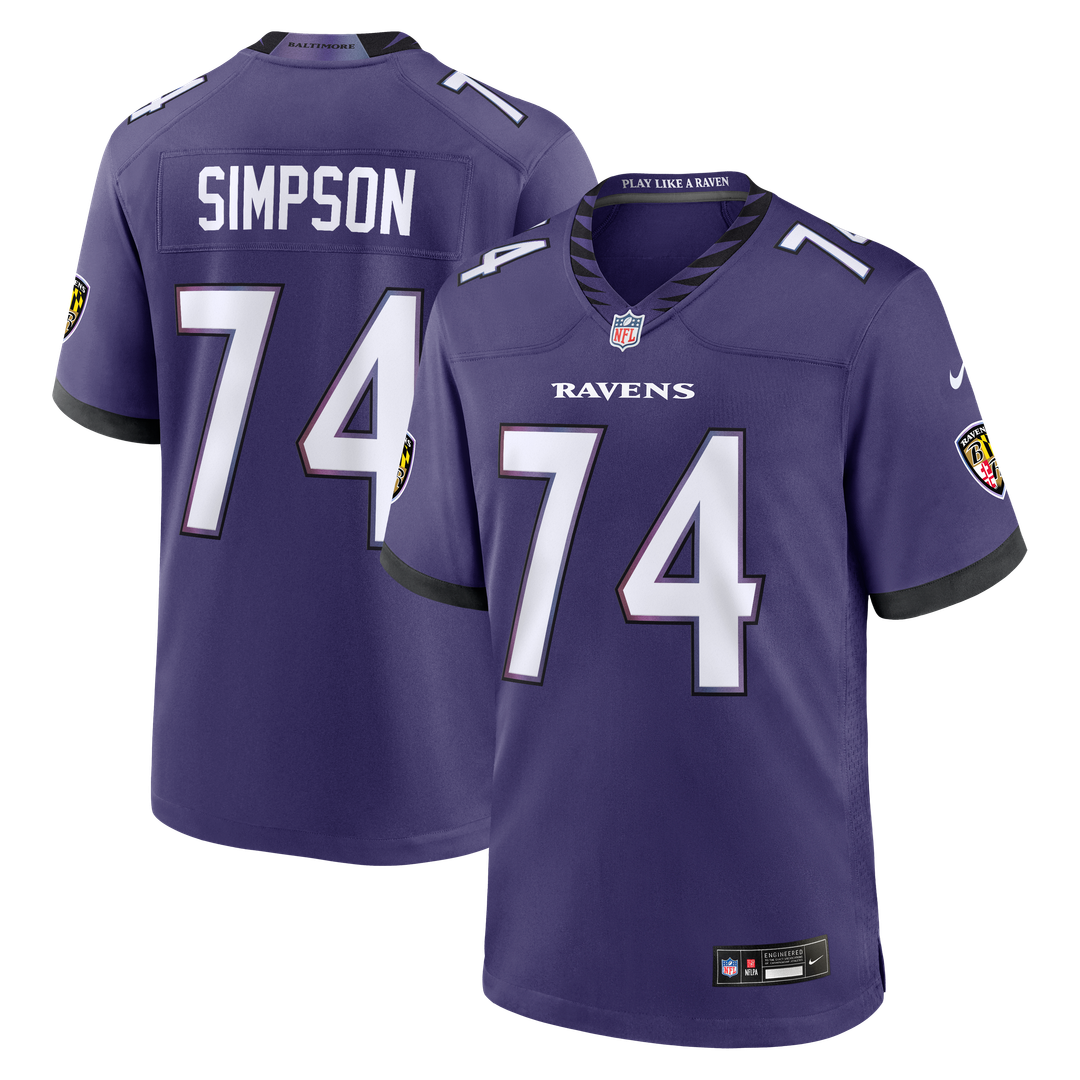 John Simpson Baltimore Ravens Purple Team Game Jersey