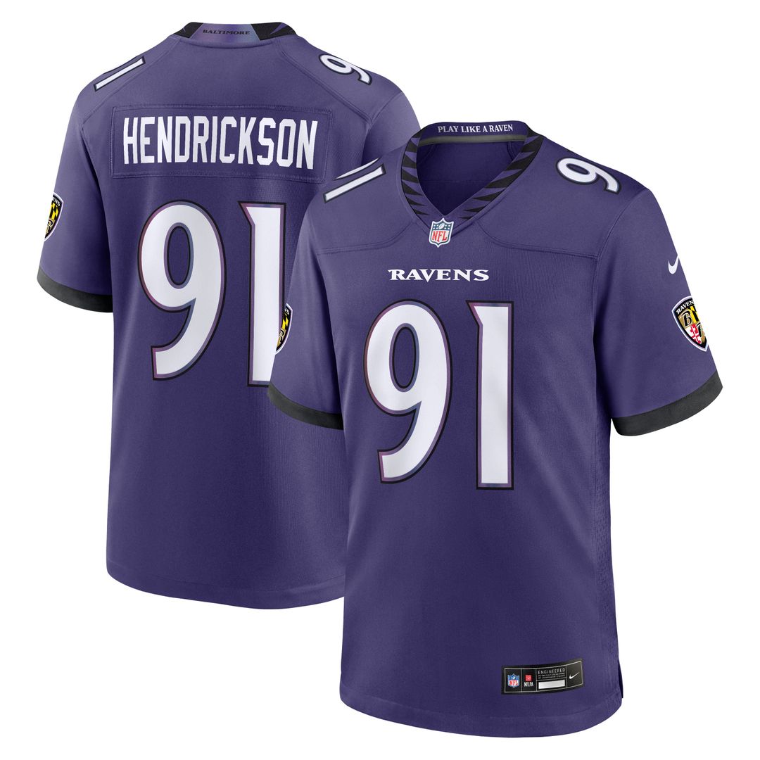 Trey Hendrickson Baltimore Ravens Purple Team Game Jersey