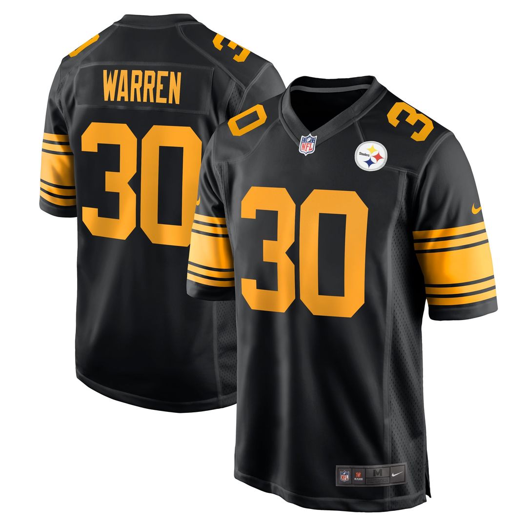 Jaylen Warren Pittsburgh Steelers Black Alternate Game Jersey